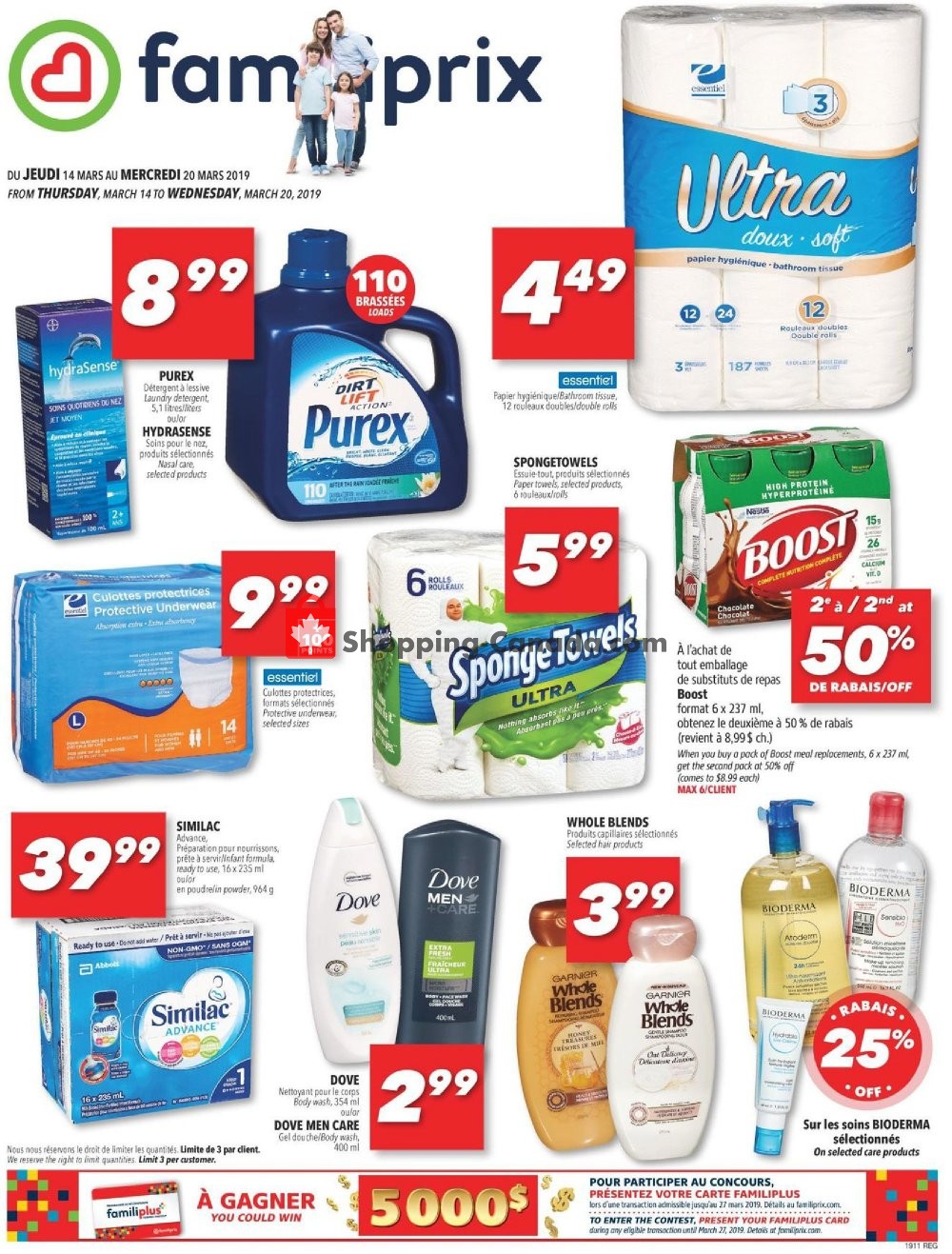 Familiprix flyer from Thursday March 14, 2019 to Wednesday March 20, 2019 - page 1