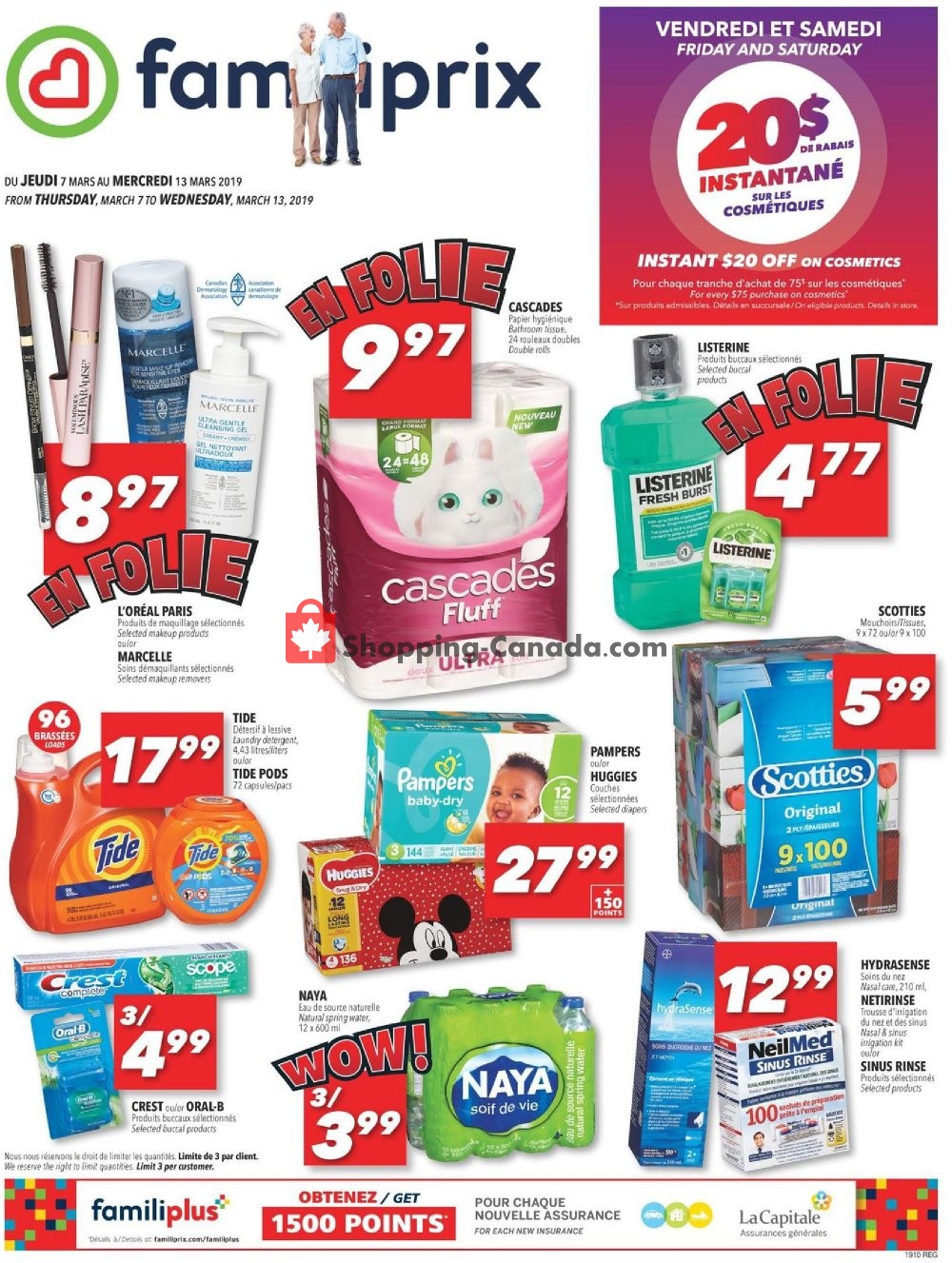 Familiprix flyer from Thursday March 7, 2019 to Wednesday March 13, 2019 - page 1