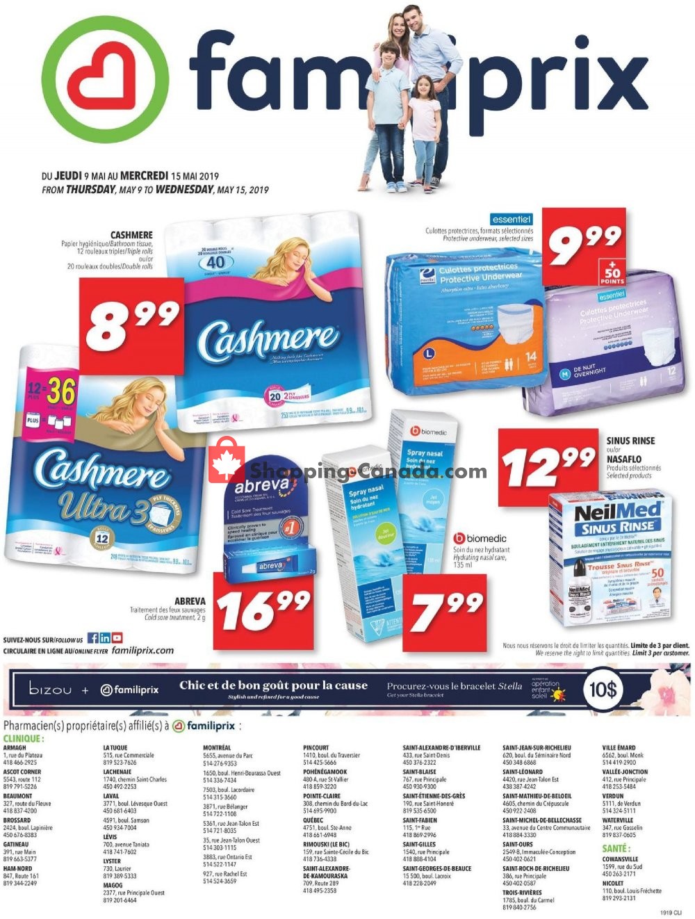 Familiprix flyer from Thursday May 9, 2019 to Wednesday May 15, 2019 - page 1
