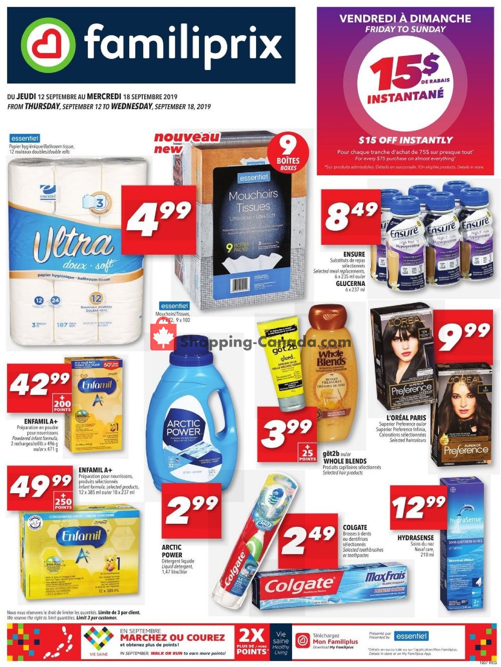 Familiprix flyer from Thursday September 12, 2019 to Wednesday September 18, 2019 - page 1