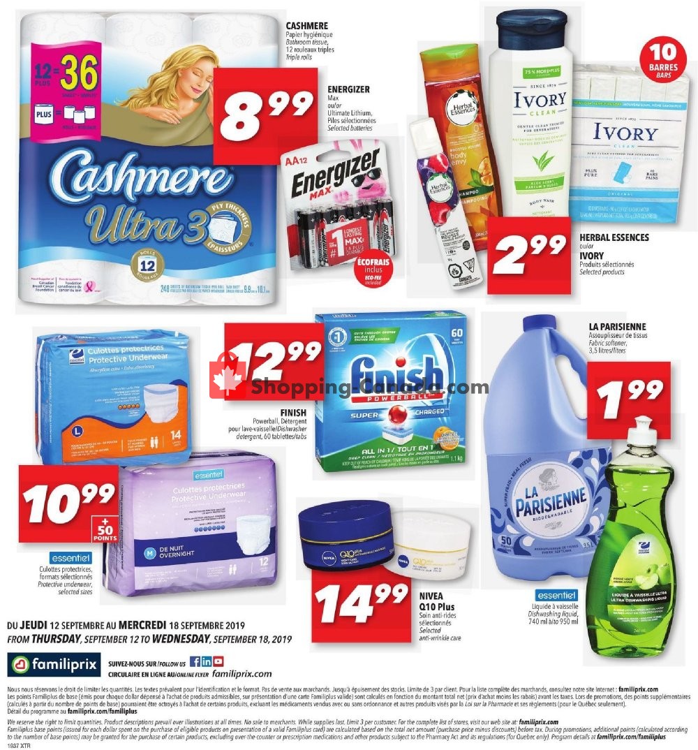 Familiprix flyer from Thursday September 12, 2019 to Wednesday September 18, 2019 - page 12