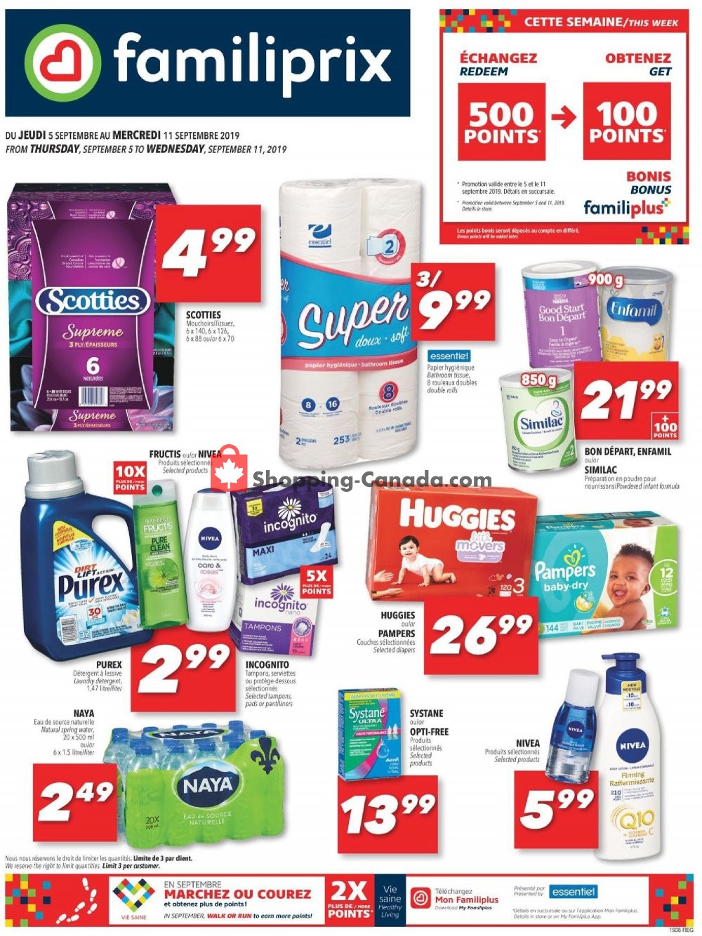 Familiprix flyer from Thursday September 5, 2019 to Wednesday September 11, 2019 - page 1