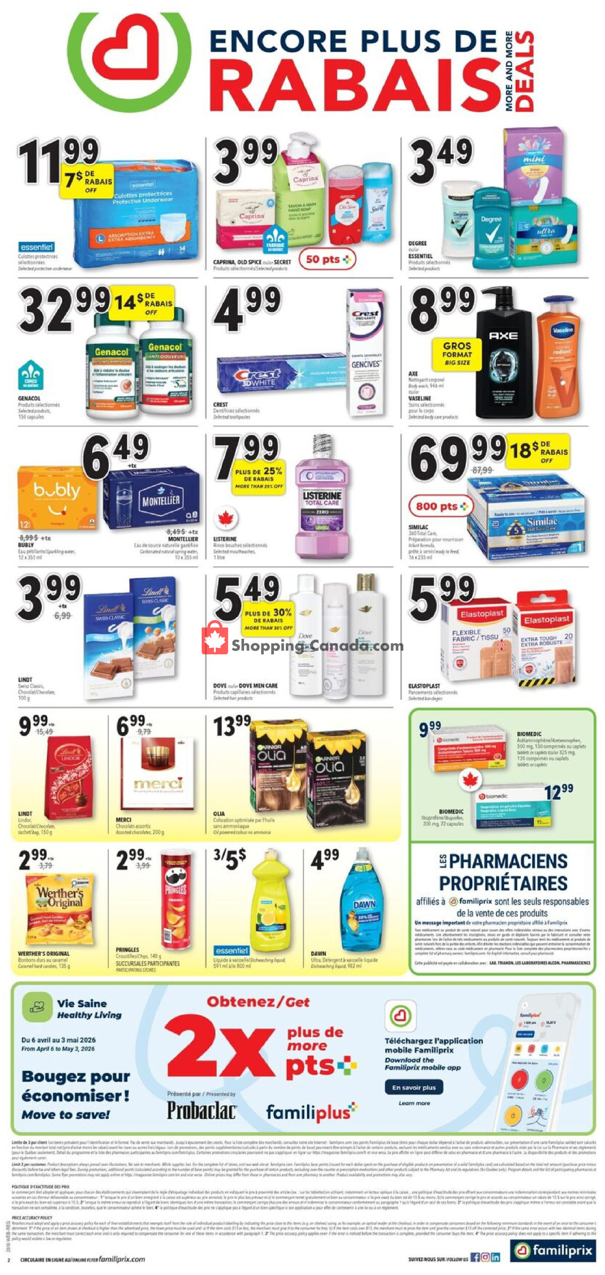 Familiprix flyer from Thursday April 16, 2026 to Wednesday April 22, 2026 - page 2