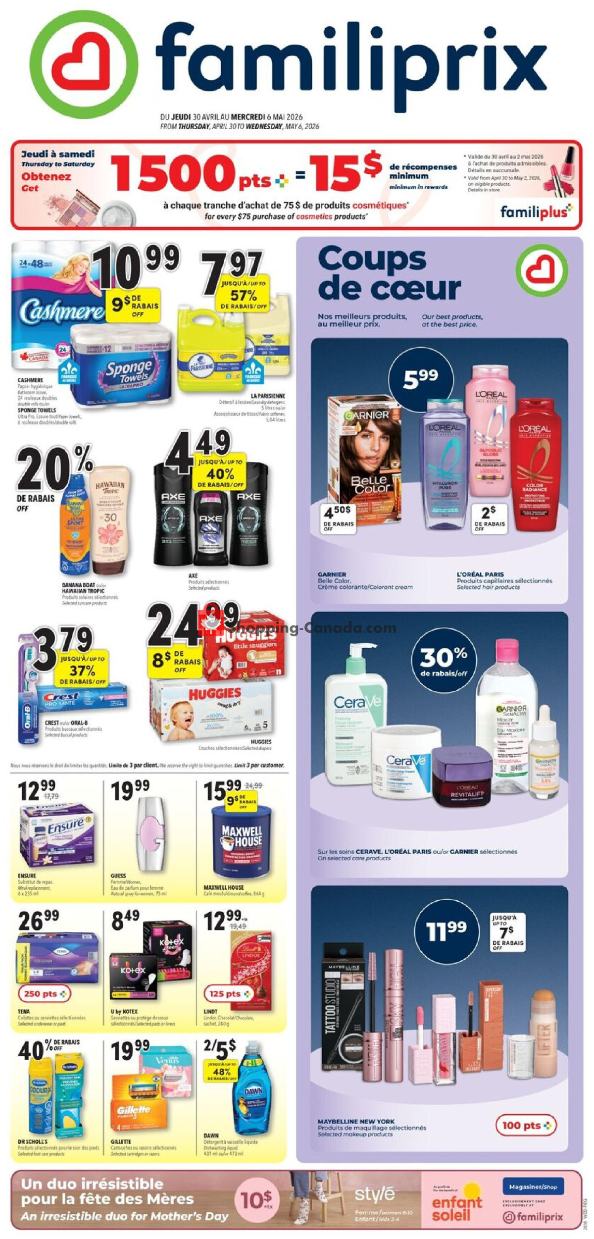 Familiprix flyer from Thursday April 30, 2026 to Wednesday May 6, 2026 - page 1