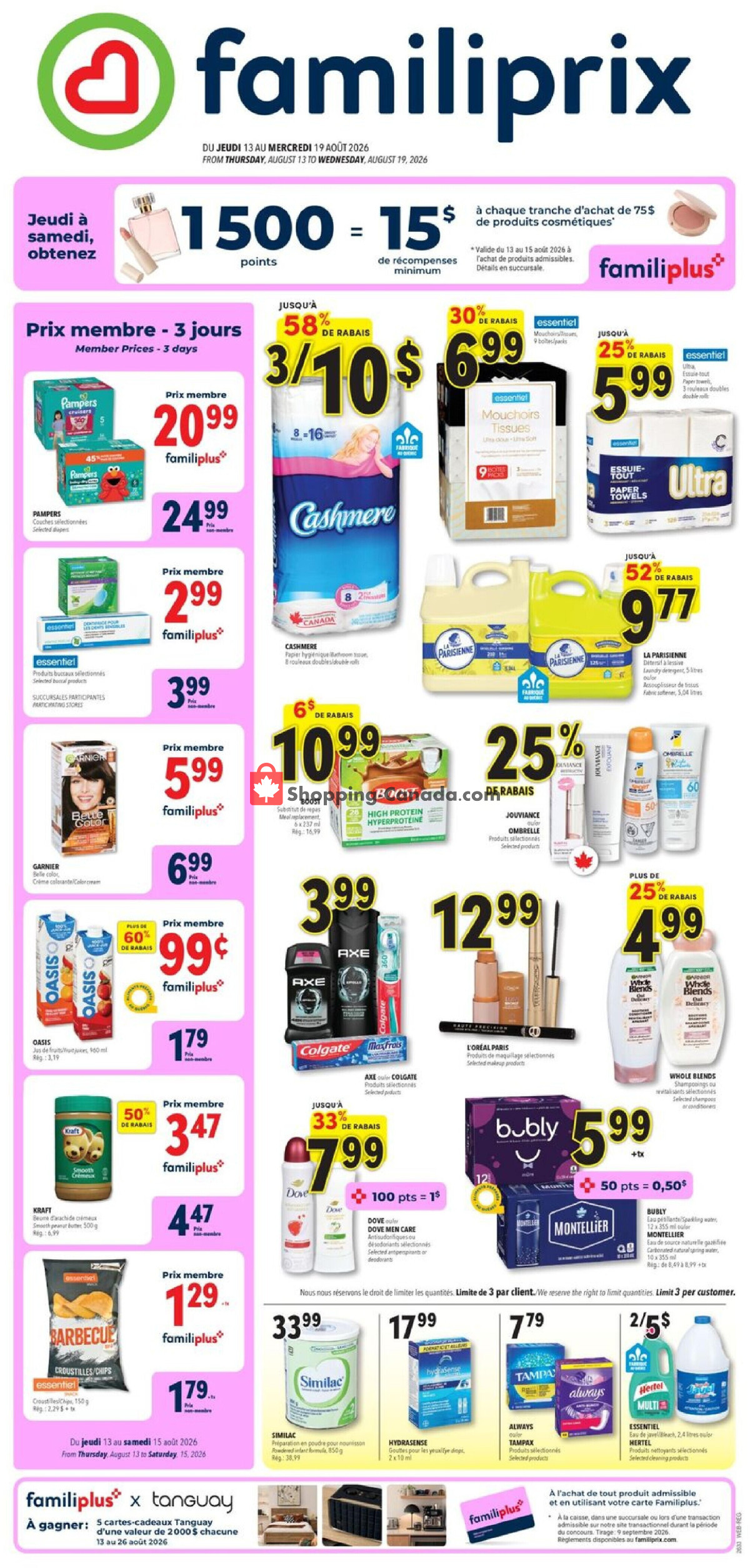 Familiprix flyer from Thursday August 13, 2026 to Wednesday August 19, 2026 - page 1