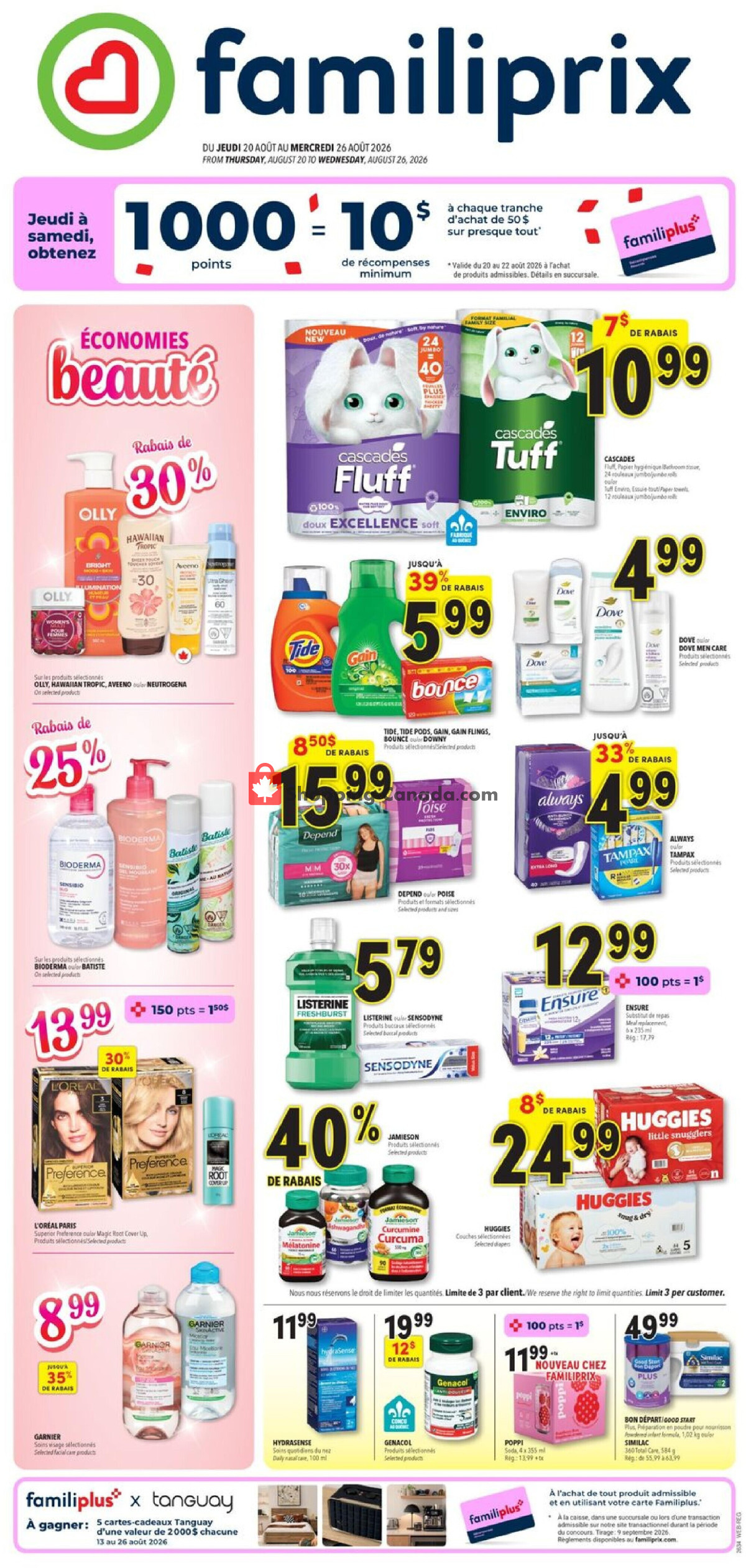 Familiprix flyer from Thursday August 20, 2026 to Wednesday August 26, 2026 - page 1