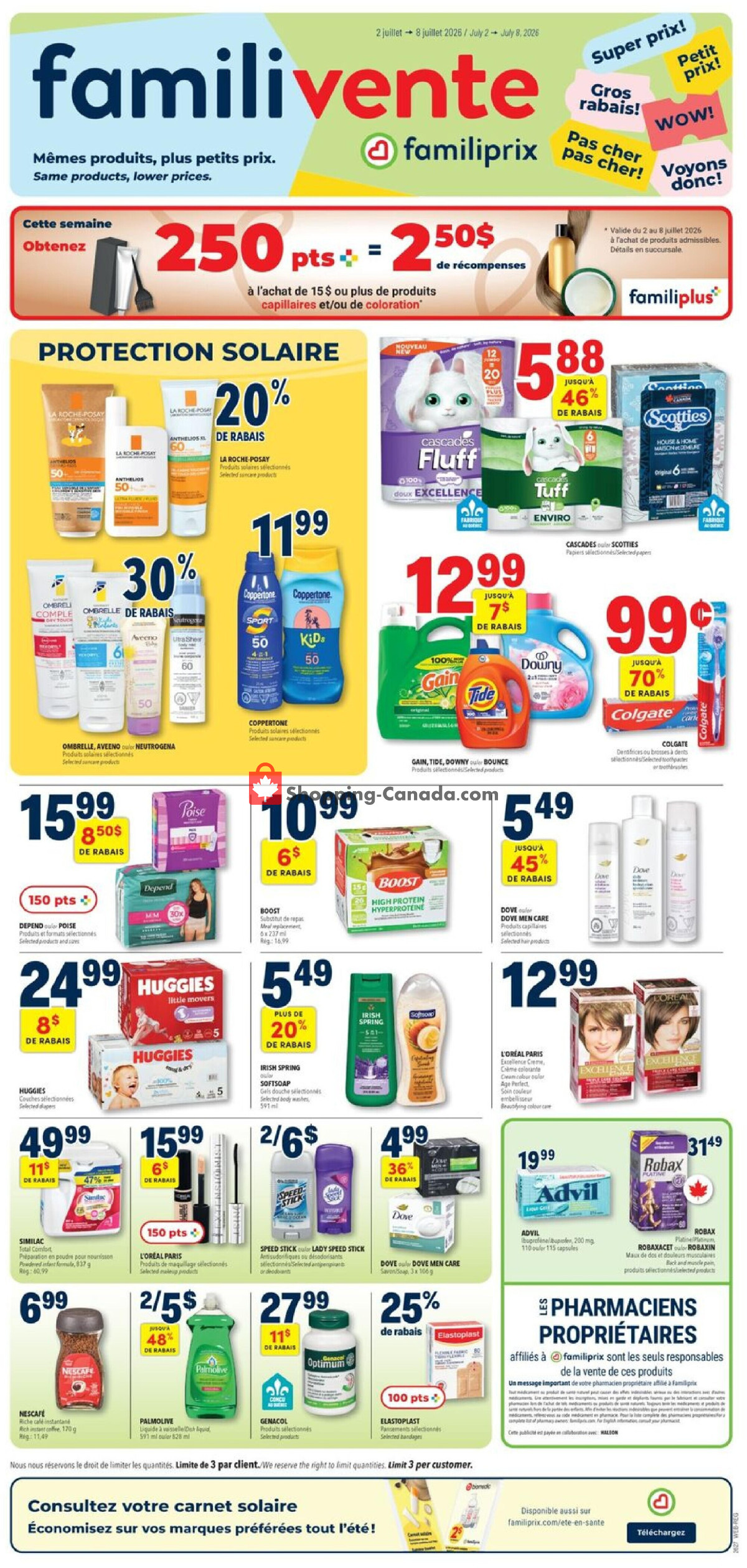 Familiprix flyer from Thursday July 2, 2026 to Wednesday July 8, 2026 - page 1