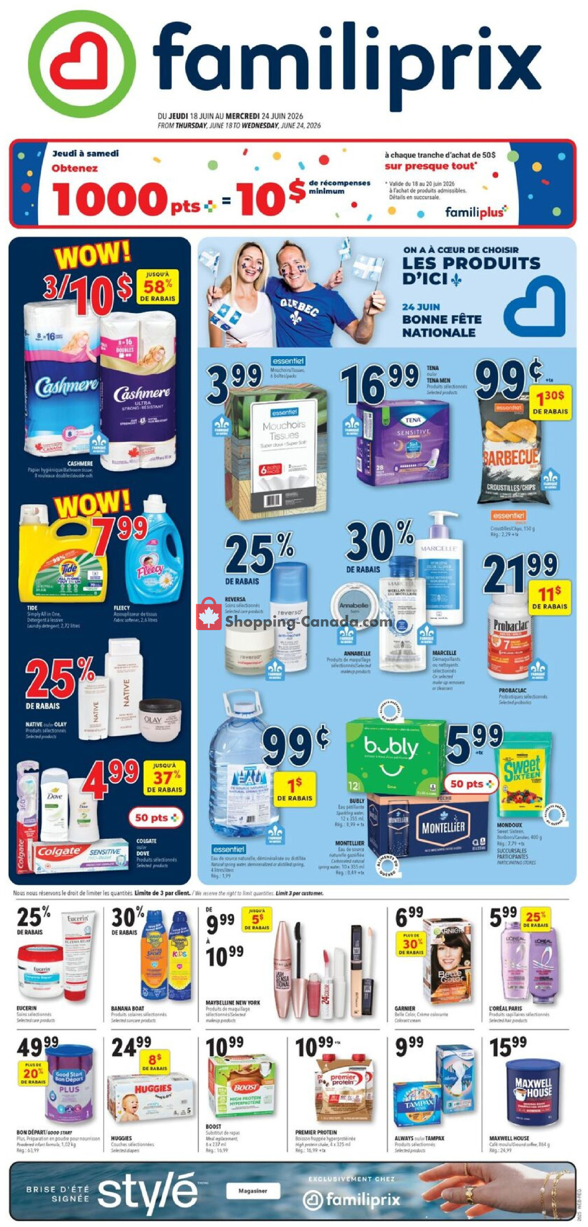 Familiprix flyer from Thursday June 18, 2026 to Wednesday June 24, 2026 - page 1