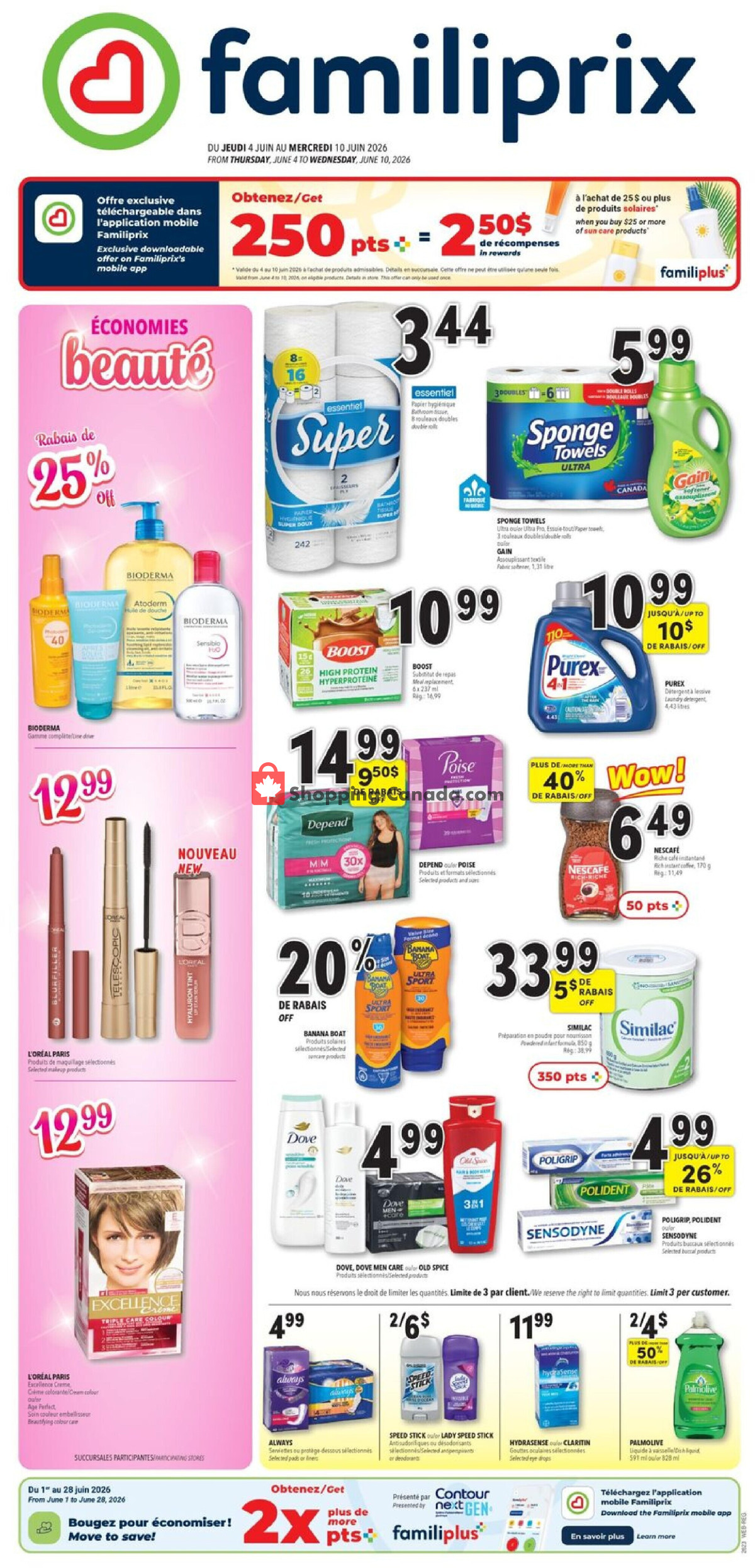 Familiprix flyer from Thursday June 4, 2026 to Wednesday June 10, 2026 - page 1