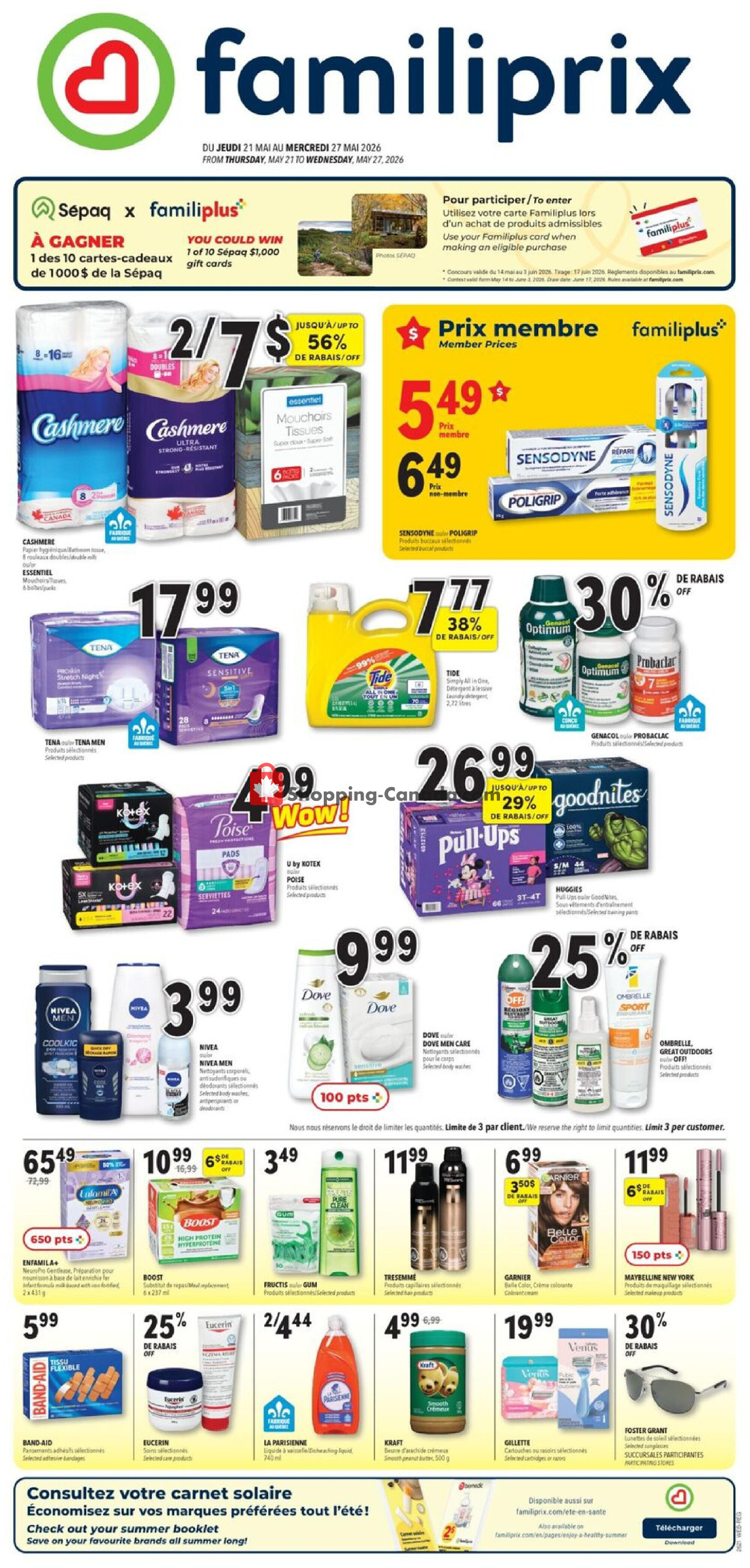 Familiprix flyer from Thursday May 21, 2026 to Wednesday May 27, 2026 - page 1