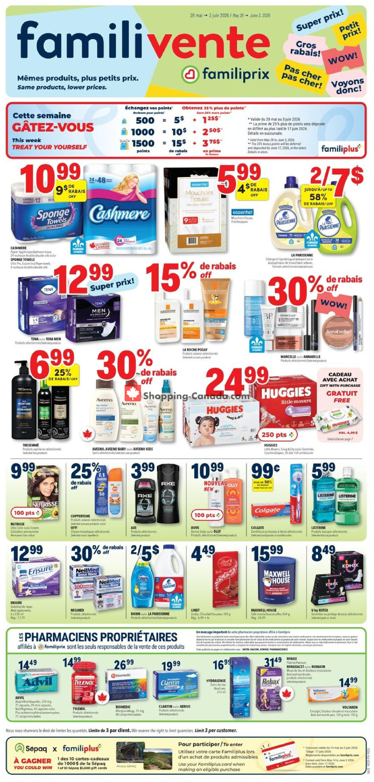 Familiprix flyer from Thursday May 28, 2026 to Wednesday June 3, 2026 - page 1