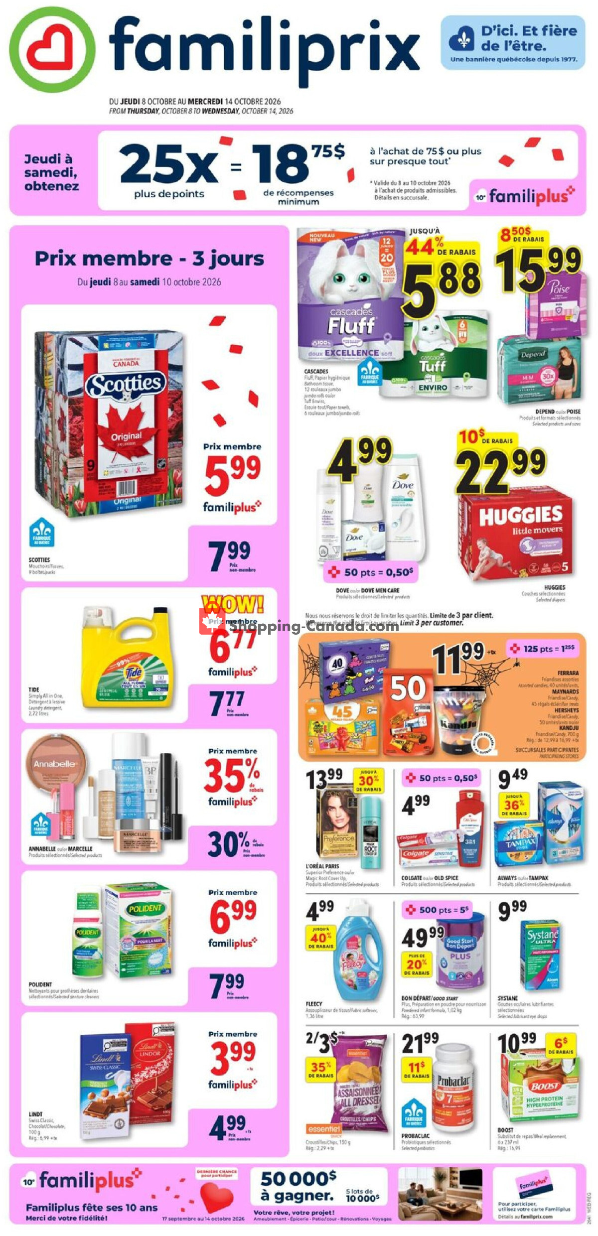Familiprix flyer from Thursday October 8, 2026 to Wednesday October 14, 2026 - page 1