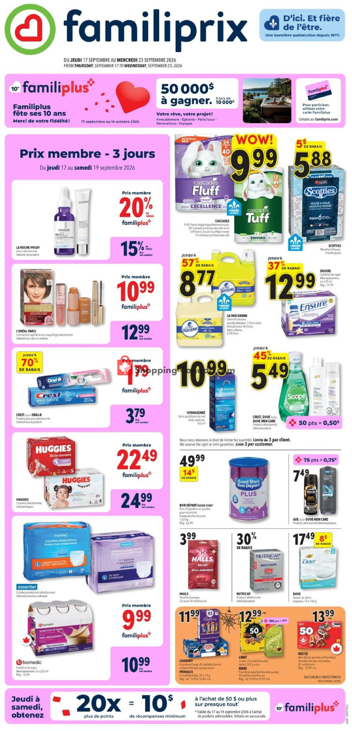 Familiprix flyer from Thursday September 17, 2026 to Wednesday September 23, 2026 - page 1