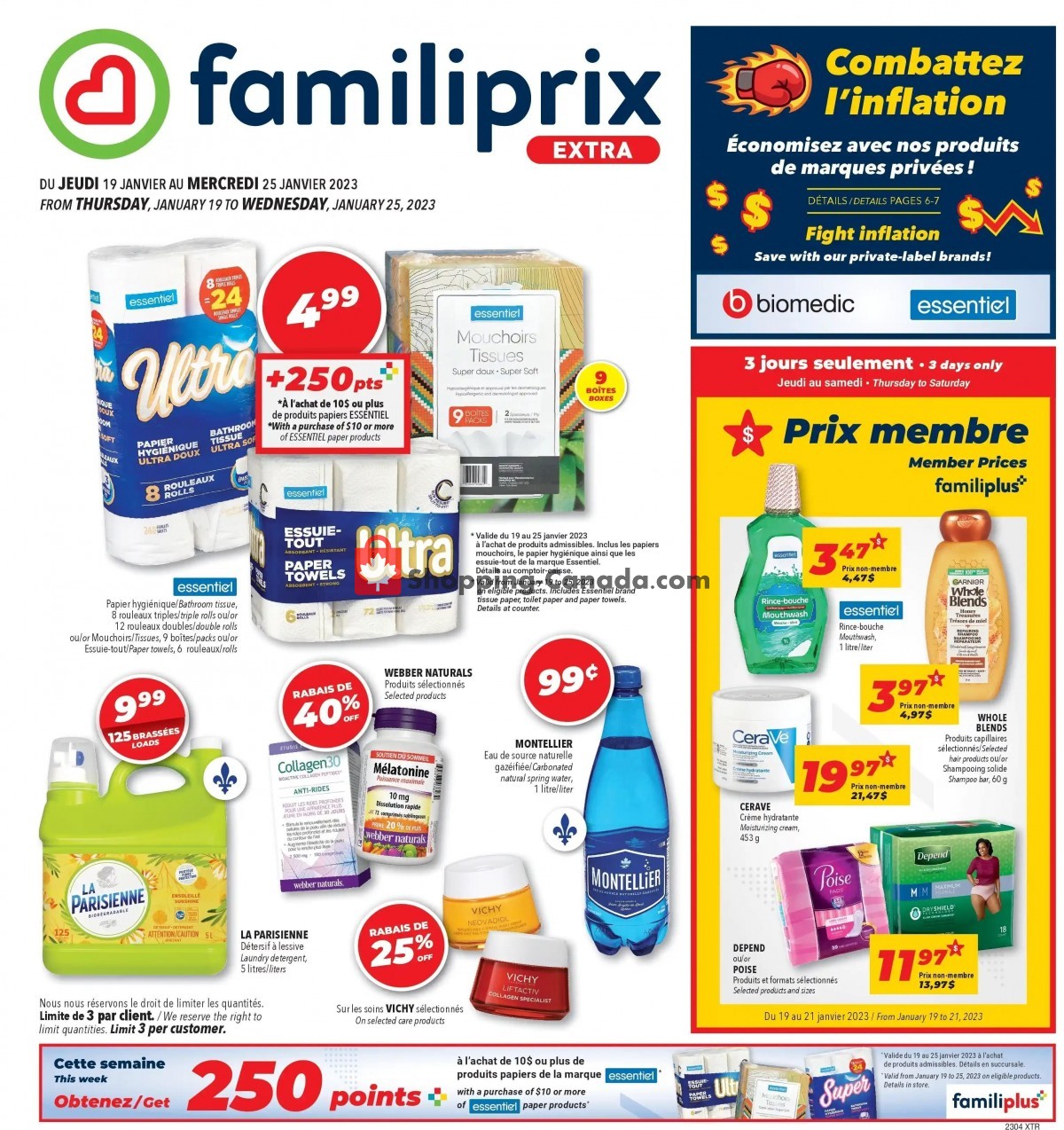 Familiprix flyer from Thursday January 19, 2023 to Wednesday January 25, 2023 - page 1