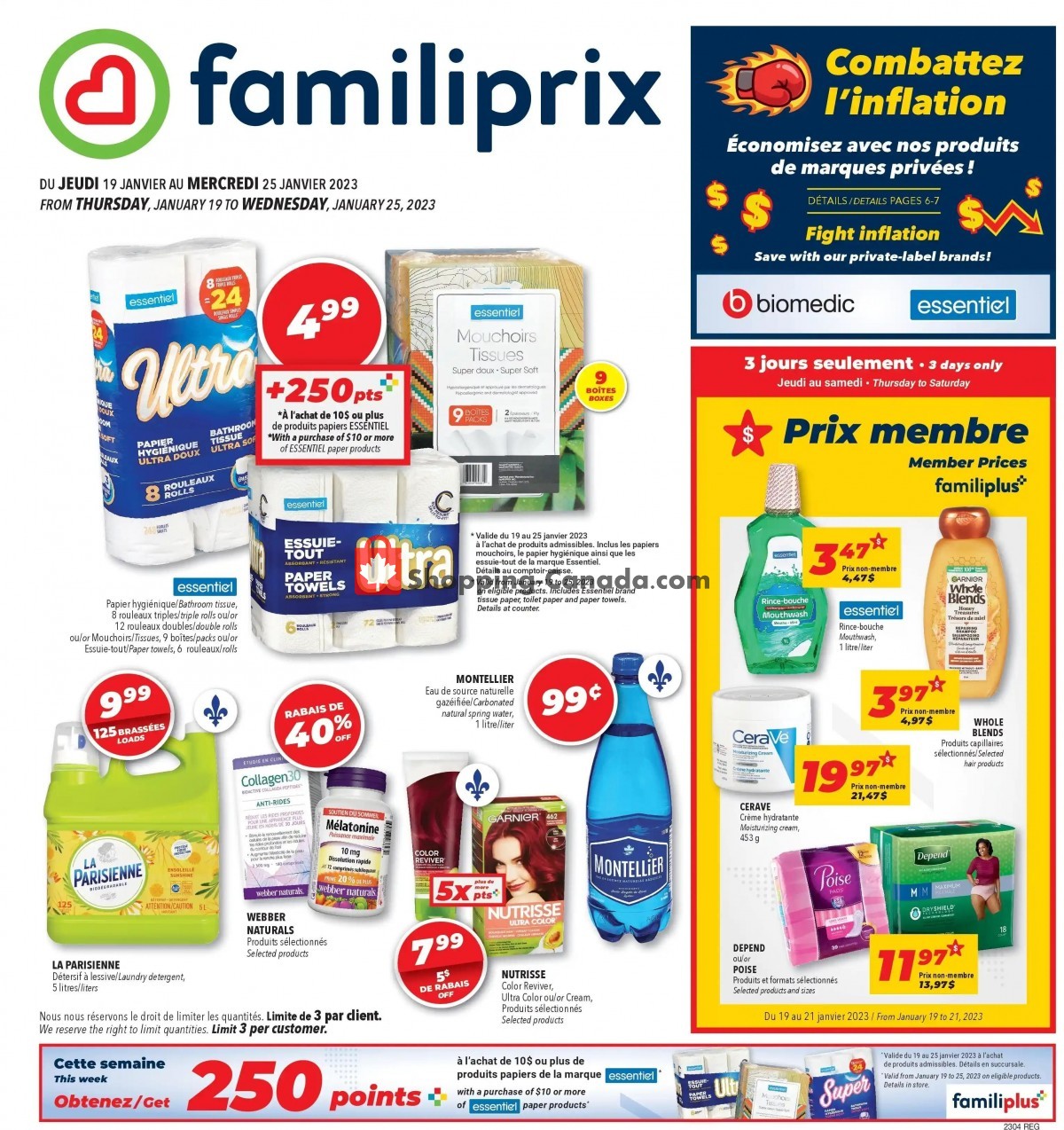 Familiprix flyer from Thursday January 19, 2023 to Wednesday January 25, 2023 - page 1