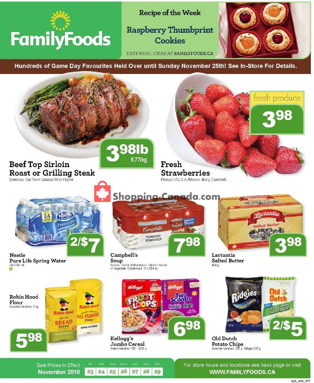 Family Foods flyer from Friday November 23, 2018 to Thursday November 29, 2018 - page 1