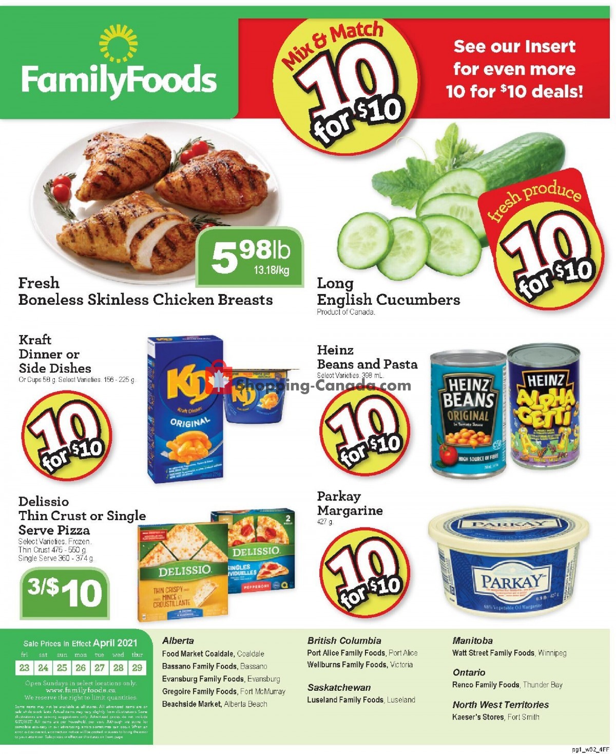 Family Foods flyer from Friday April 23, 2021 to Thursday April 29, 2021 - page 1