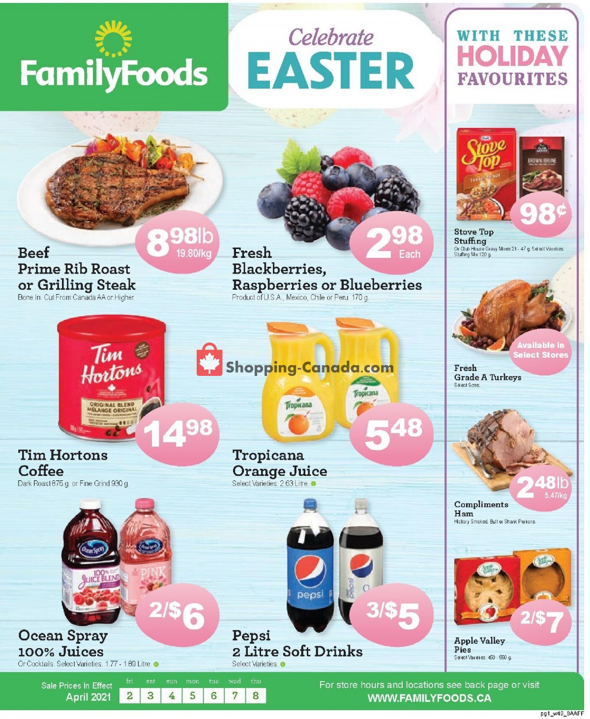 Family Foods flyer from Friday April 2, 2021 to Thursday April 8, 2021 - page 1