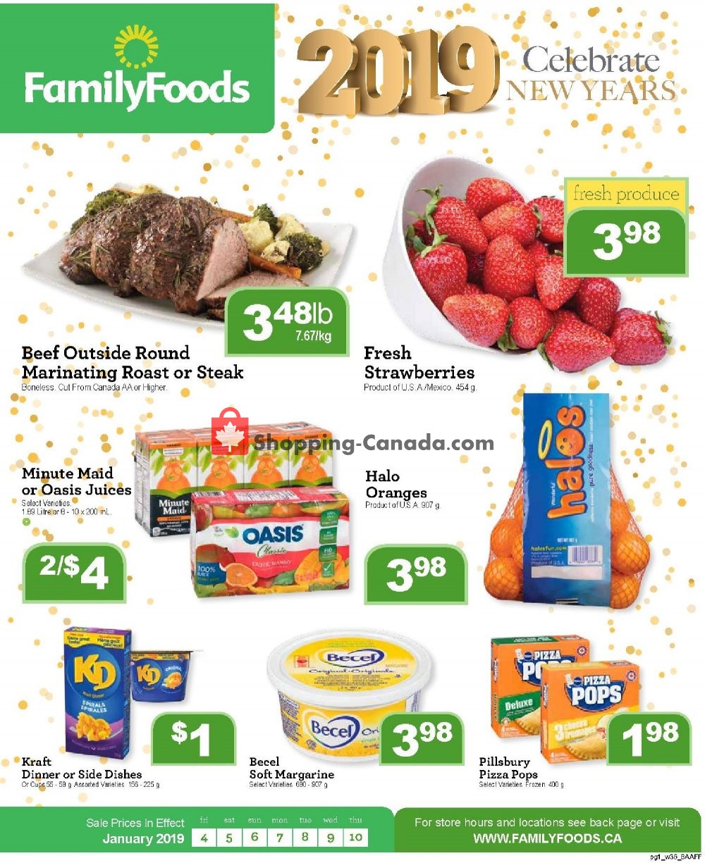 Family Foods flyer from Friday January 4, 2019 to Thursday January 10, 2019 - page 1