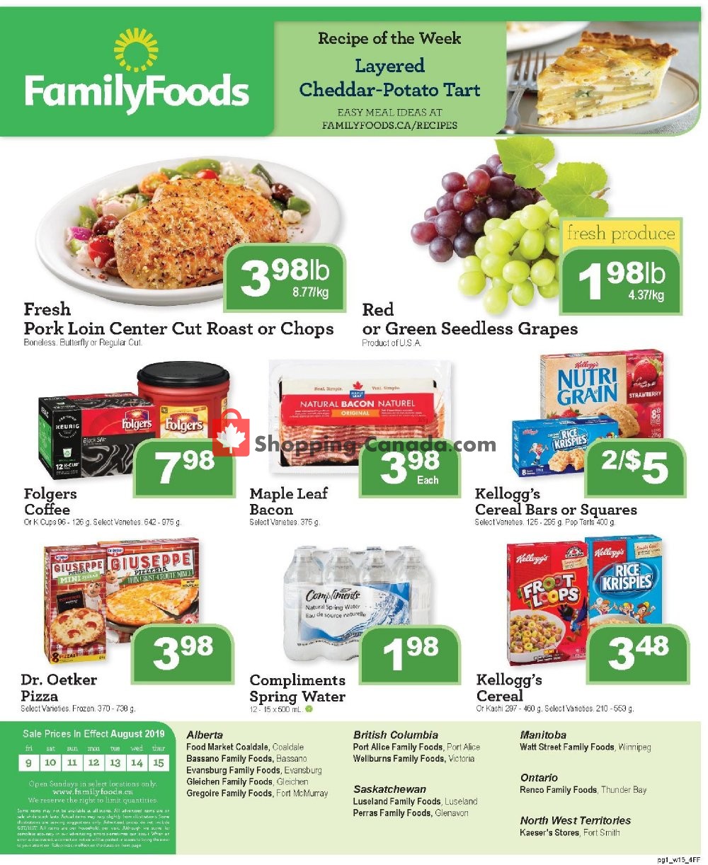 Family Foods flyer from Friday August 9, 2019 to Thursday August 15, 2019 - page 1
