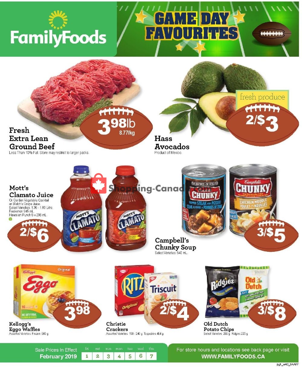 Family Foods flyer from Friday February 1, 2019 to Thursday February 7, 2019 - page 1