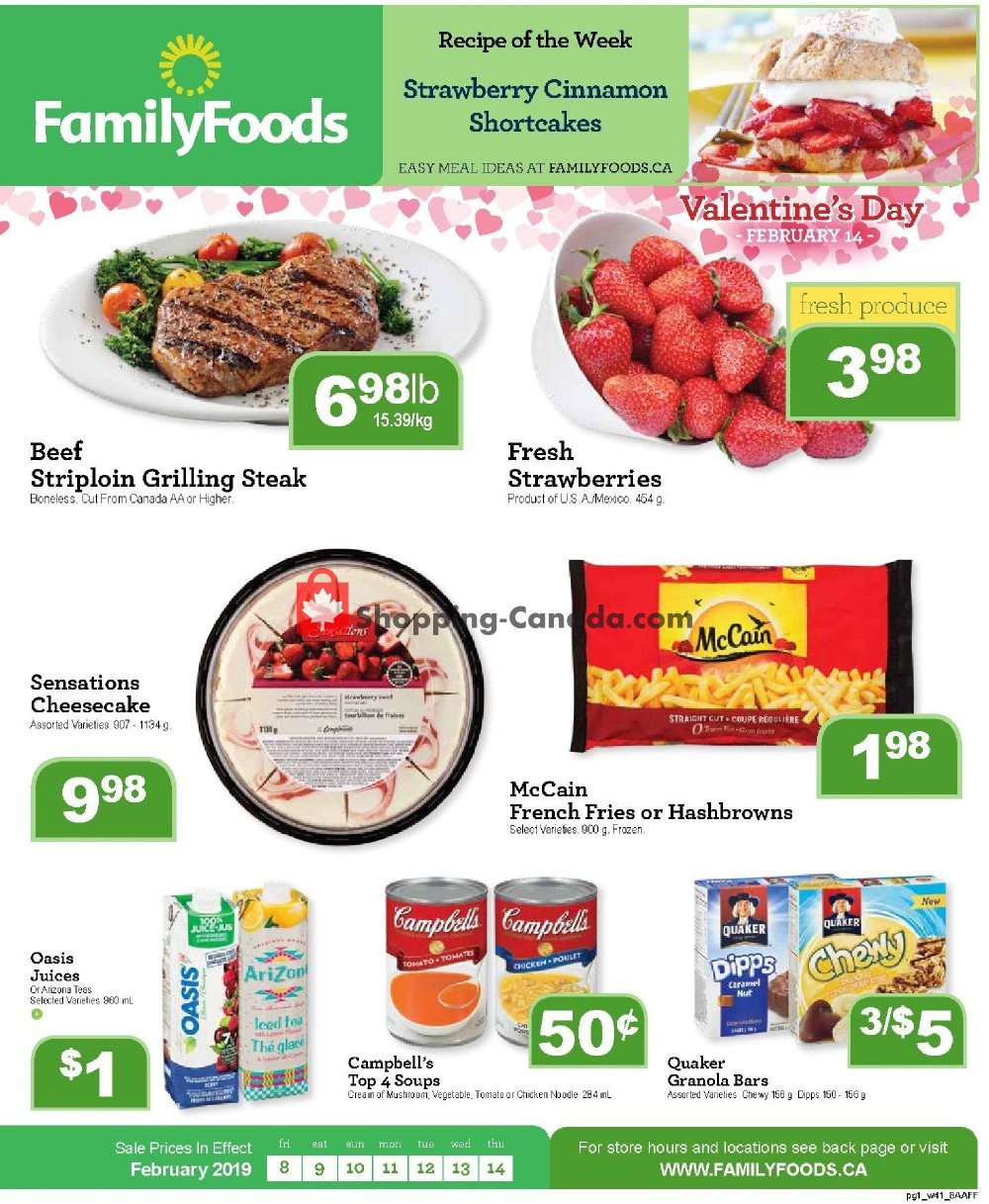 Family Foods flyer from Friday February 8, 2019 to Thursday February 14, 2019 - page 1