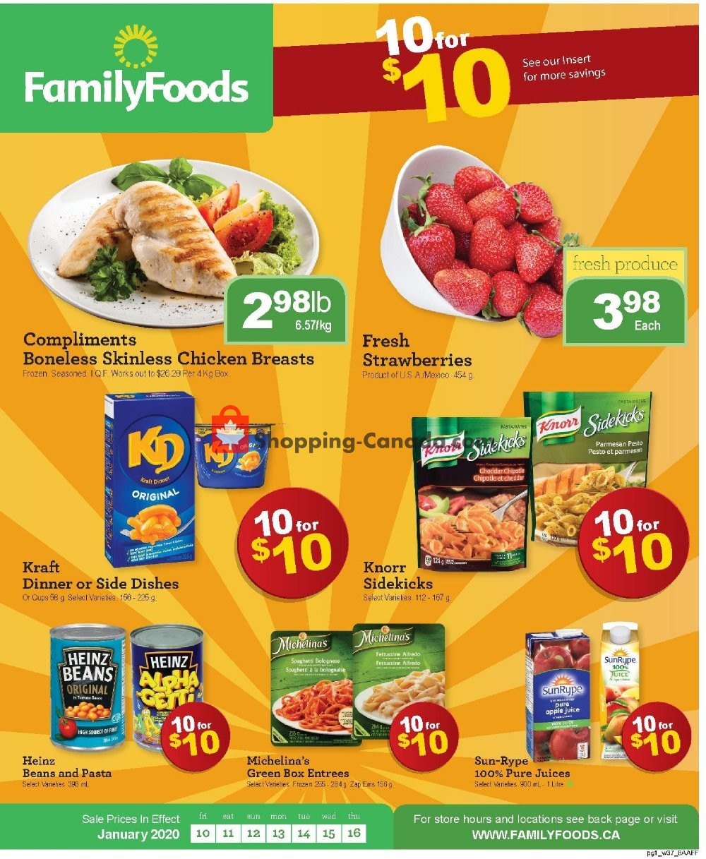 Family Foods flyer from Friday January 10, 2020 to Thursday January 16, 2020 - page 1