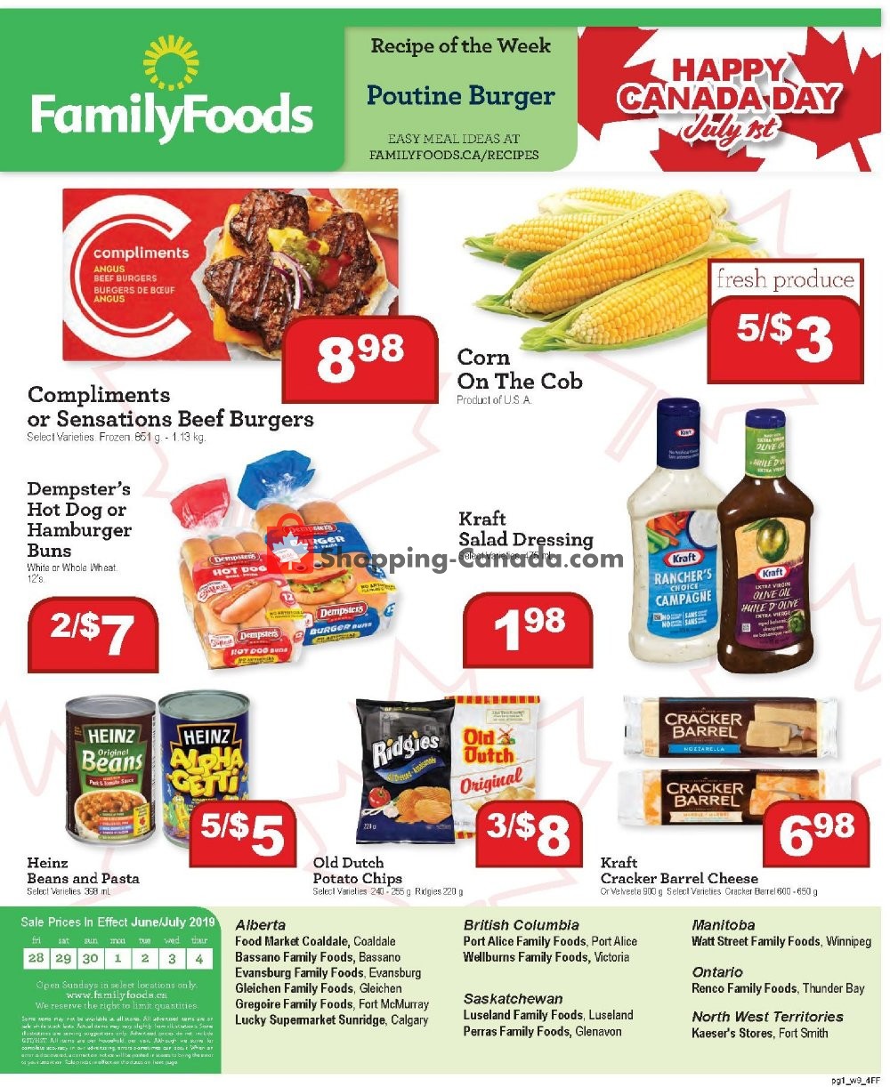 Family Foods flyer from Friday June 28, 2019 to Thursday July 4, 2019 - page 1