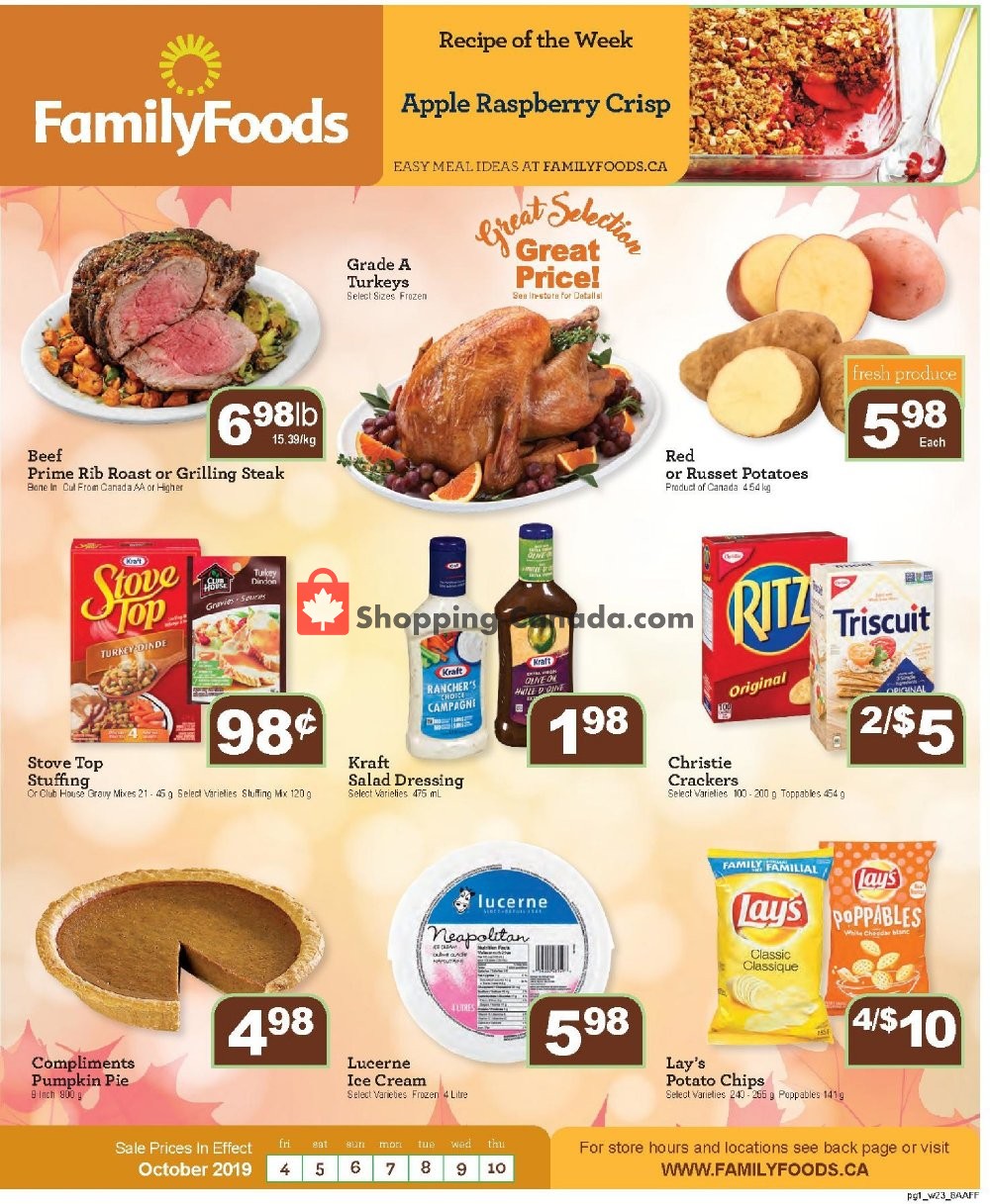 Family Foods flyer from Friday October 4, 2019 to Thursday October 10, 2019 - page 1