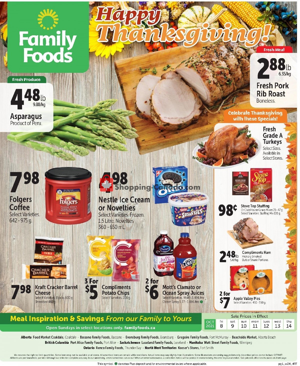 Family Foods flyer from Friday October 8, 2021 to Thursday October 14, 2021 - page 1
