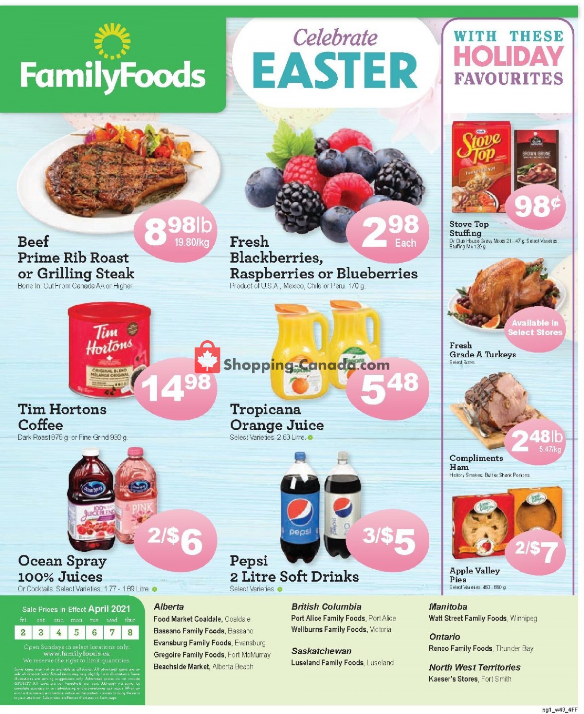 Family Foods flyer from Friday April 2, 2021 to Thursday April 8, 2021 - page 1