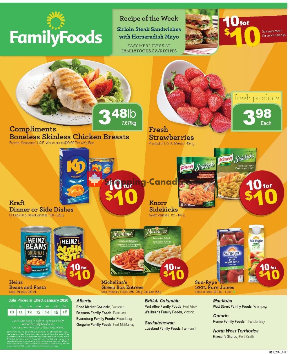 Family Foods flyer from Friday January 10, 2020 to Thursday January 16, 2020 - page 1
