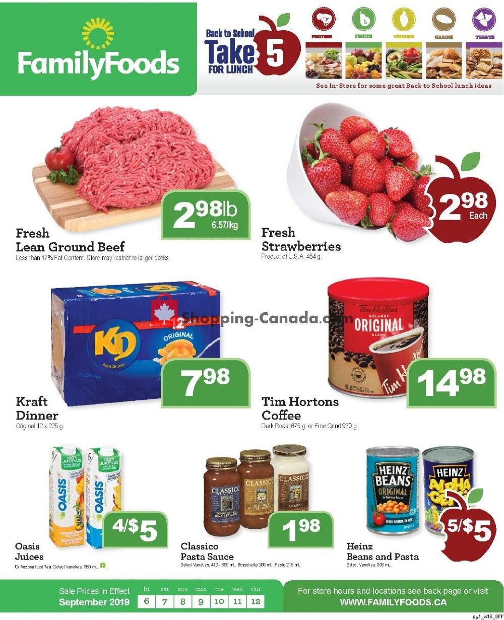 Family Foods flyer from Friday September 6, 2019 to Thursday September 12, 2019 - page 1