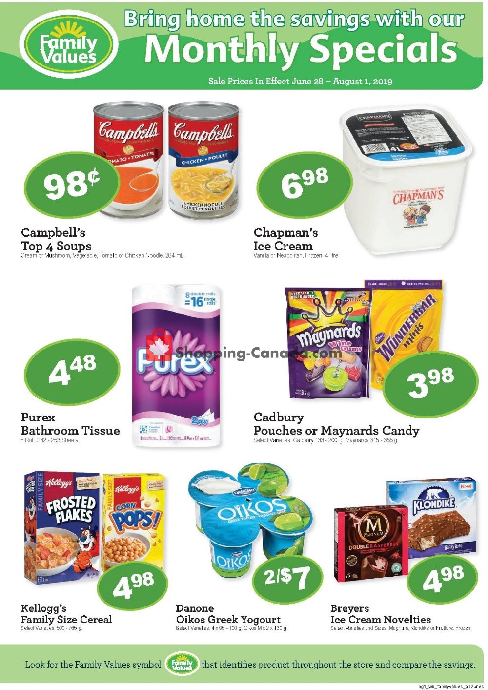 Family Foods flyer from Friday June 28, 2019 to Thursday August 1, 2019 - page 1