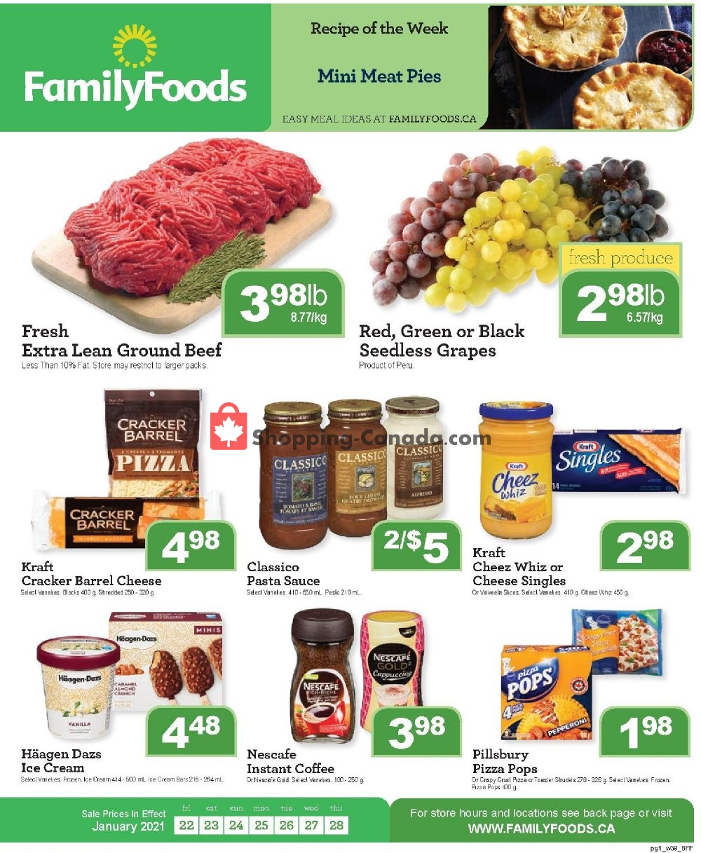 Family Foods flyer from Friday January 22, 2021 to Thursday January 28, 2021 - page 1