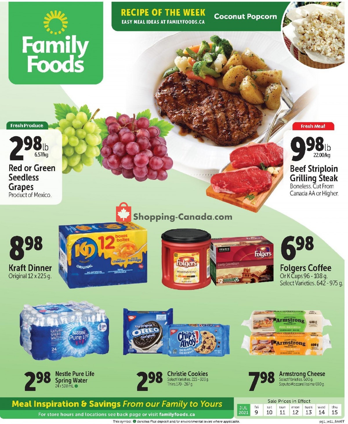 Family Foods flyer from Friday July 9, 2021 to Thursday July 15, 2021 - page 1