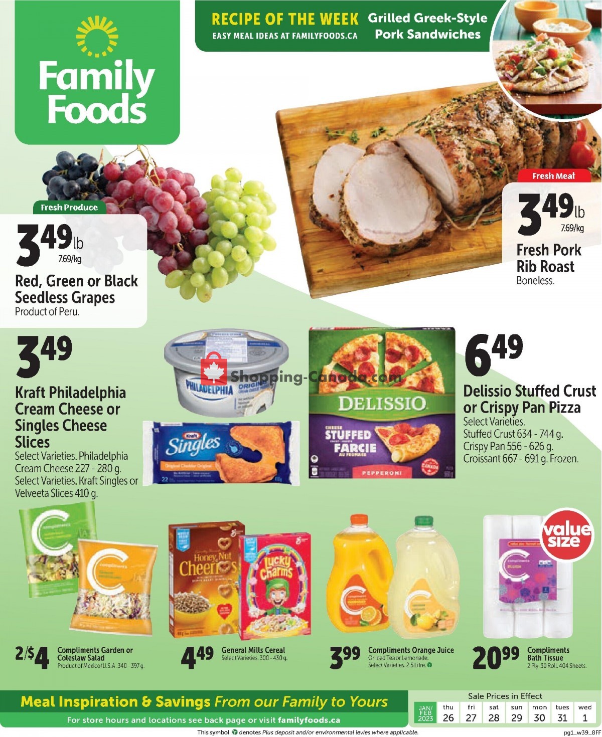 Family Foods flyer from Thursday January 26, 2023 to Wednesday February 1, 2023 - page 1