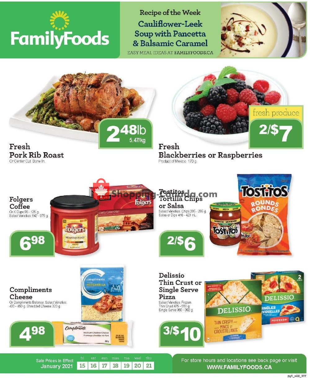 Family Foods flyer from Friday January 15, 2021 to Thursday January 21, 2021 - page 1
