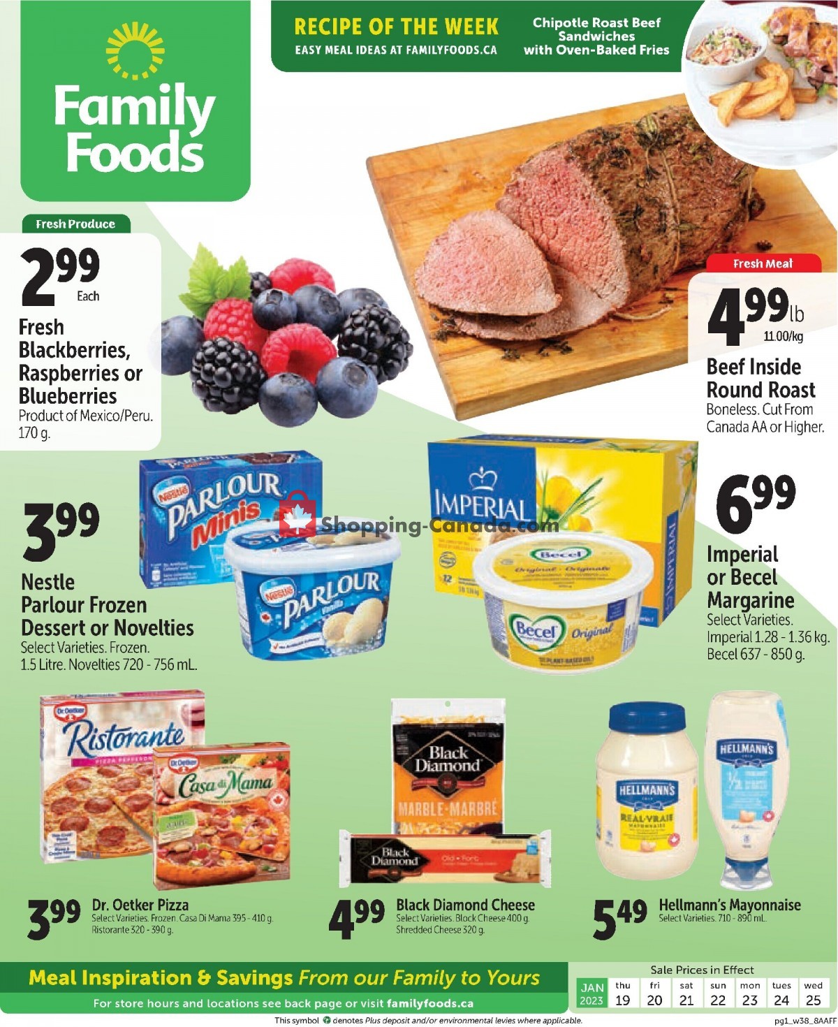 Family Foods flyer from Thursday January 19, 2023 to Wednesday January 25, 2023 - page 1