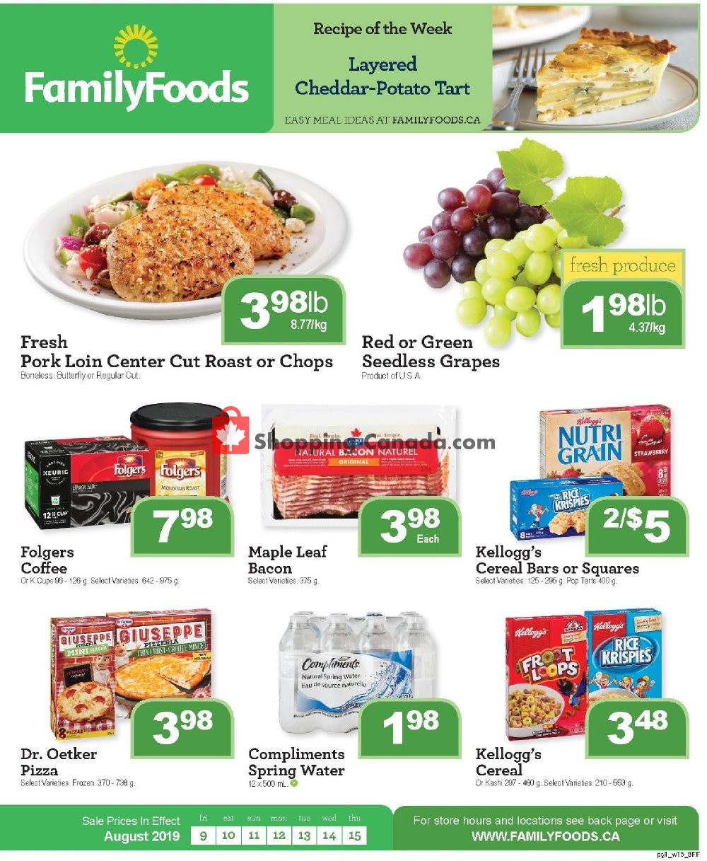 Family Foods flyer from Friday August 9, 2019 to Friday August 16, 2019 - page 1