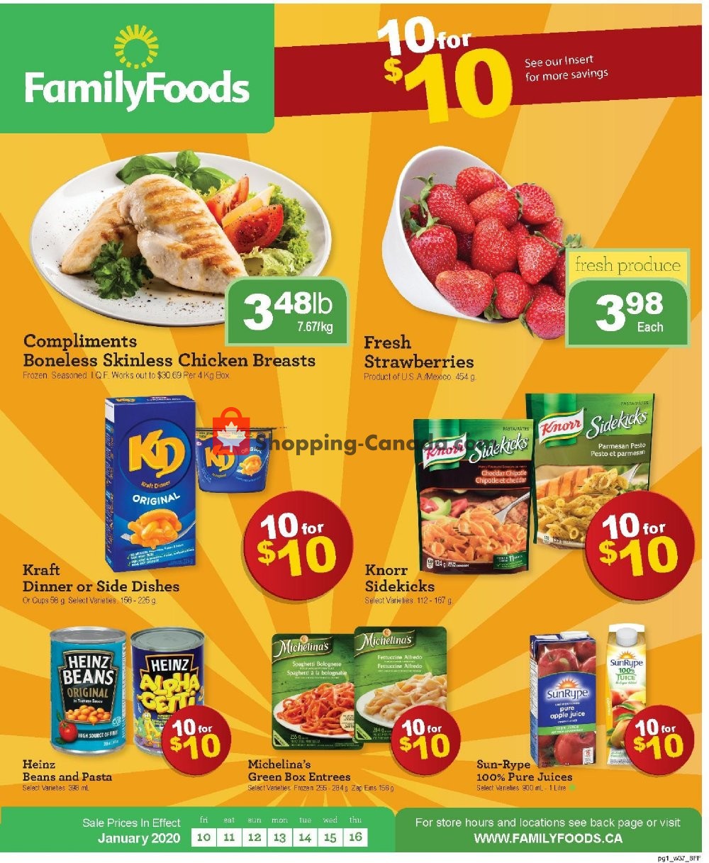 Family Foods flyer from Friday January 10, 2020 to Thursday January 16, 2020 - page 1