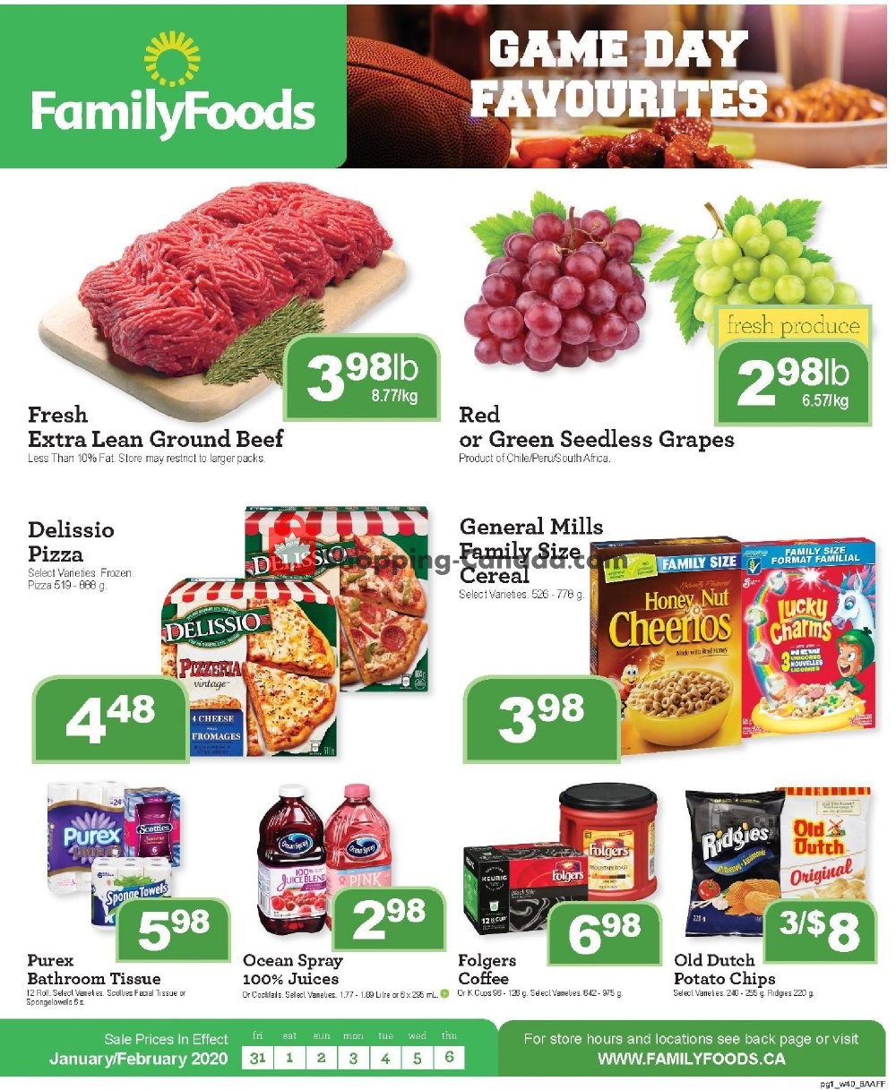 Family Foods flyer from Friday January 31, 2020 to Thursday February 6, 2020 - page 1