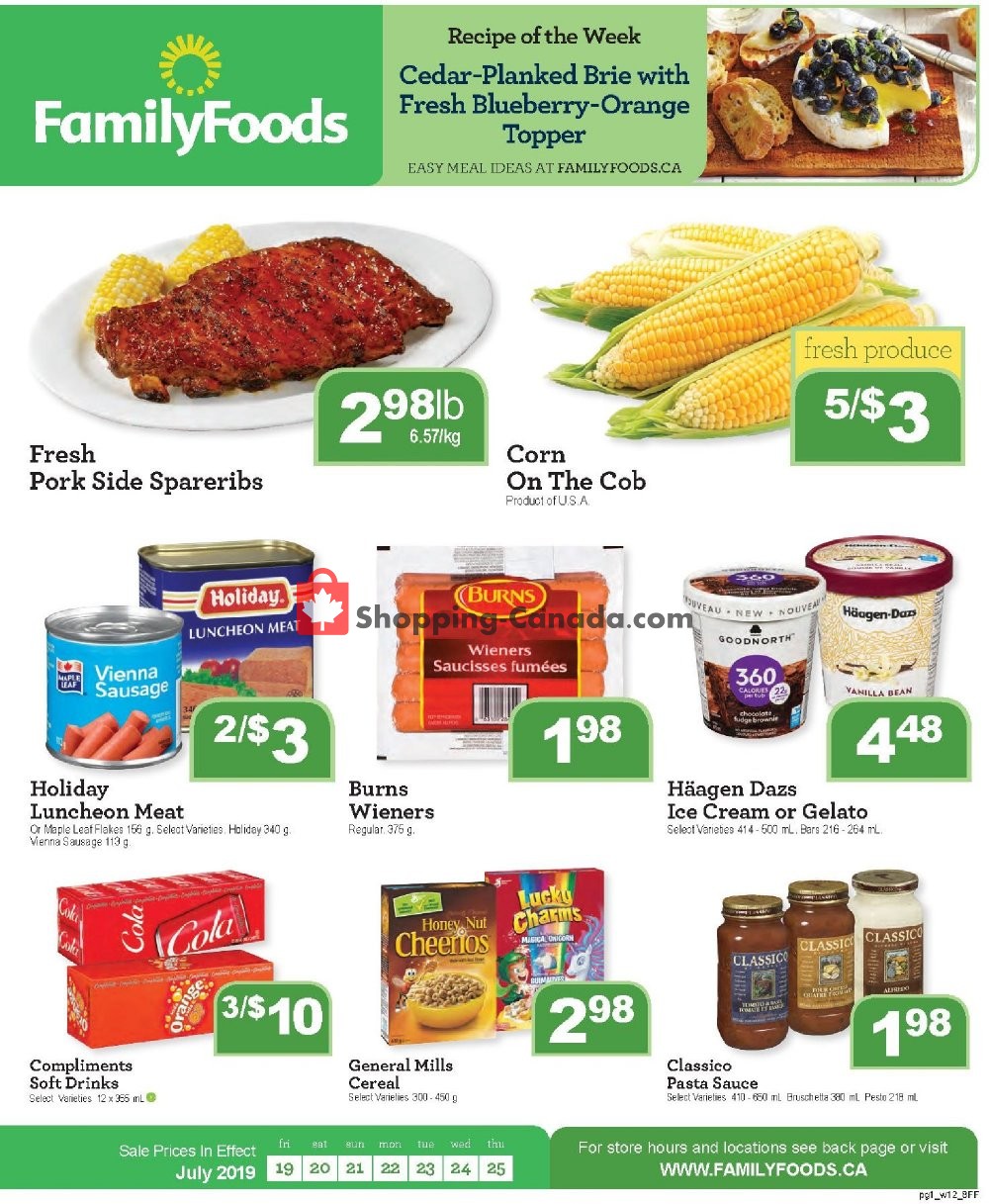 Family Foods flyer from Friday July 19, 2019 to Thursday July 25, 2019 - page 1
