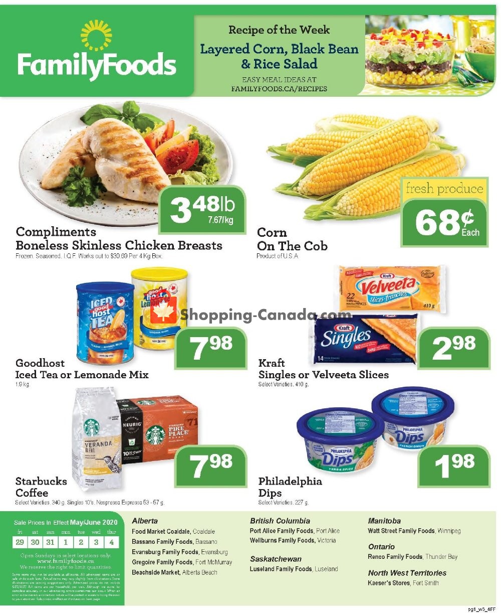 Family Foods flyer from Friday May 29, 2020 to Thursday June 4, 2020 - page 1