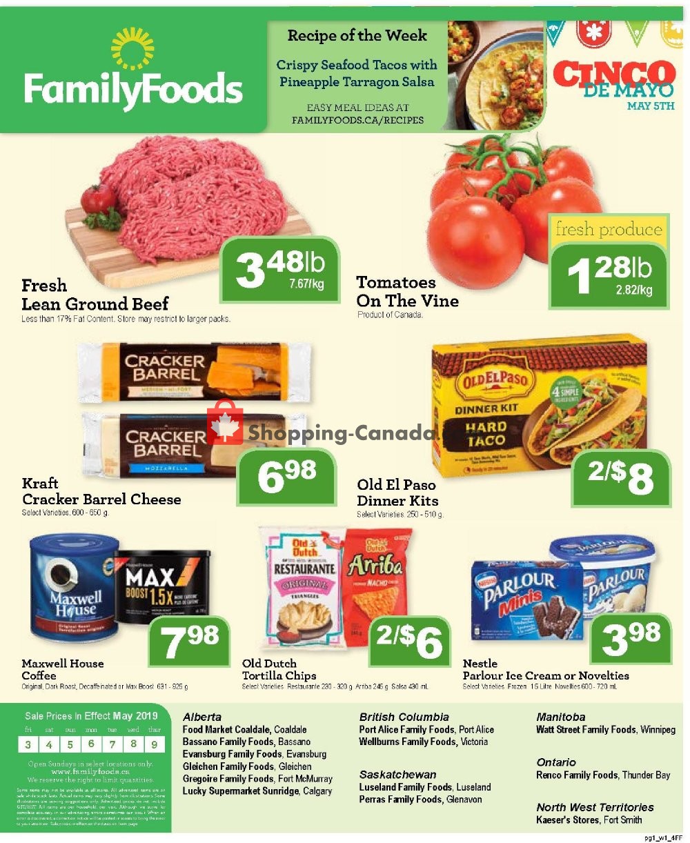 Family Foods flyer from Friday May 3, 2019 to Thursday May 9, 2019 - page 1