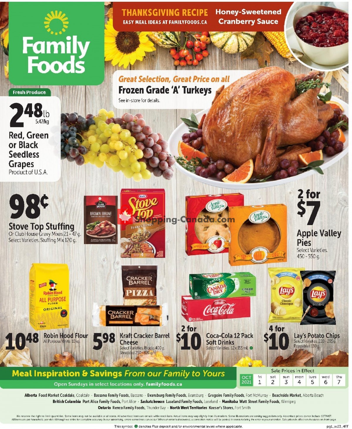 Family Foods flyer from Friday October 1, 2021 to Thursday October 7, 2021 - page 1
