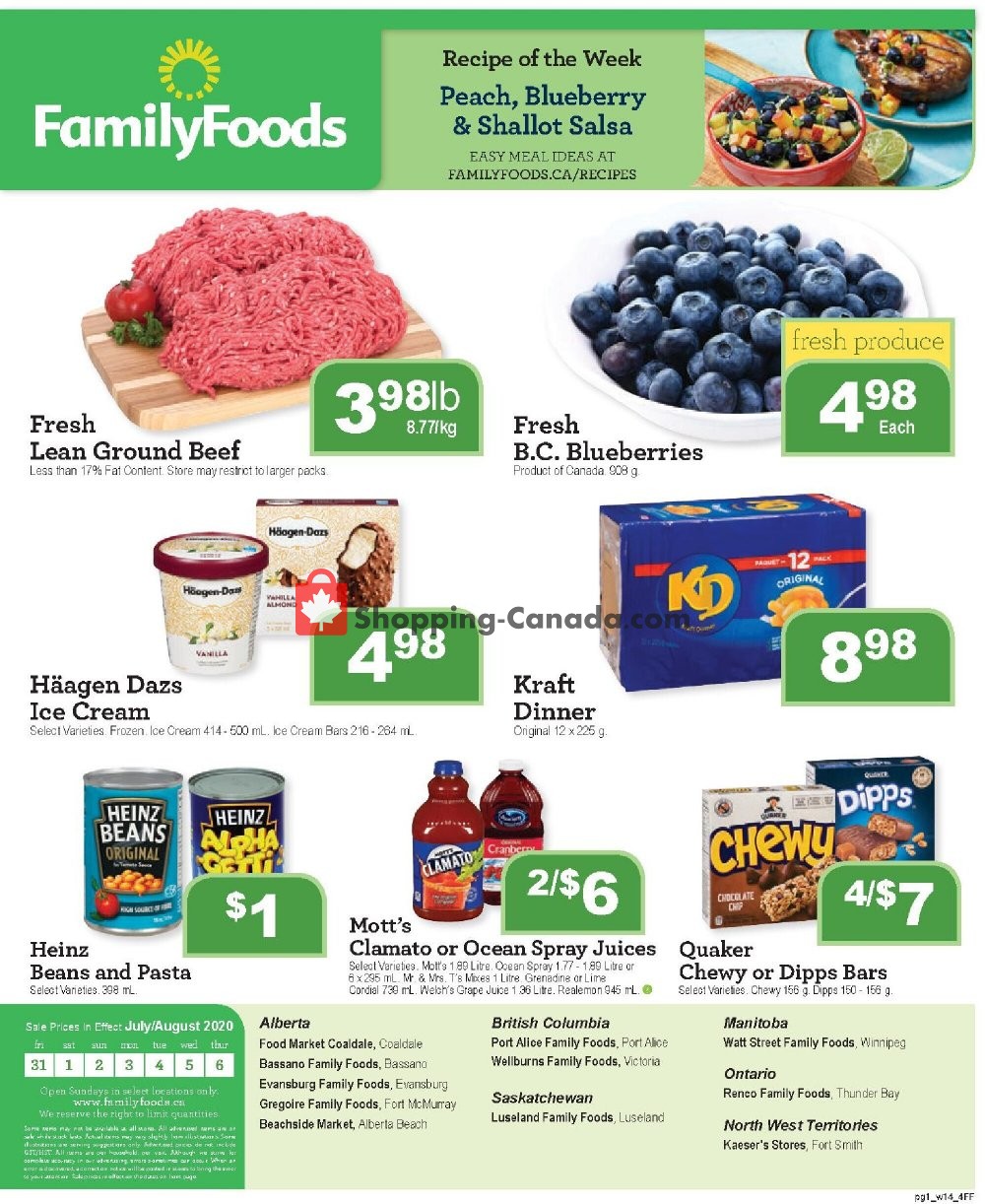 Family Foods flyer from Friday July 31, 2020 to Thursday August 6, 2020 - page 1