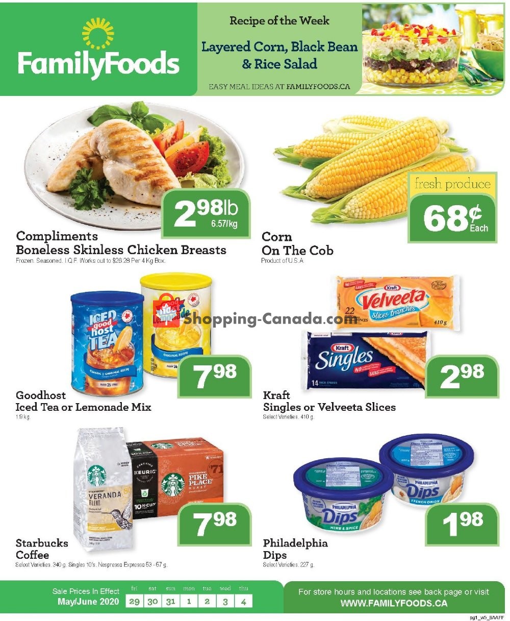 Family Foods flyer from Friday May 29, 2020 to Thursday June 4, 2020 - page 1