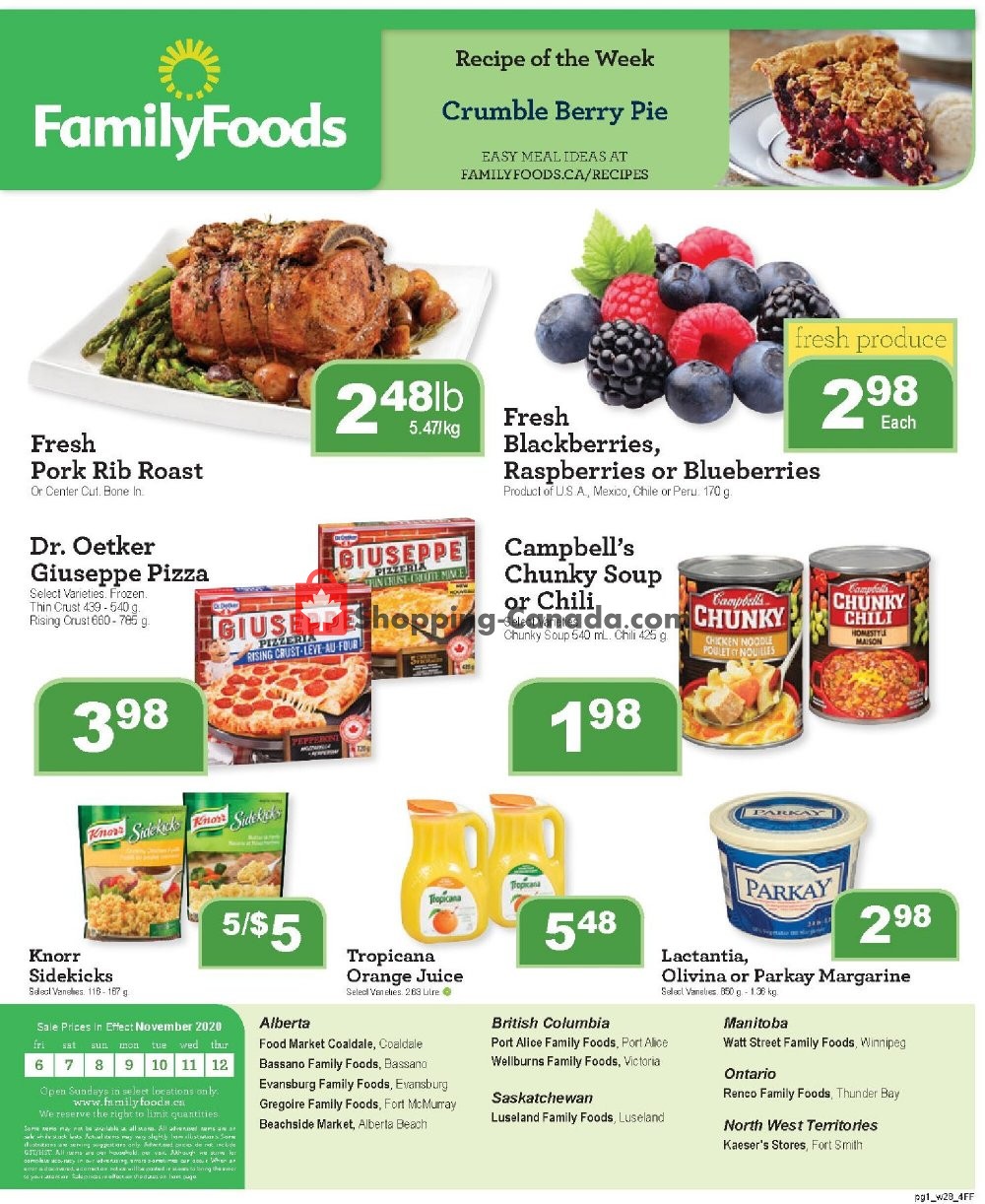 Family Foods Canada, flyer (Weekly Special Offer) November 6