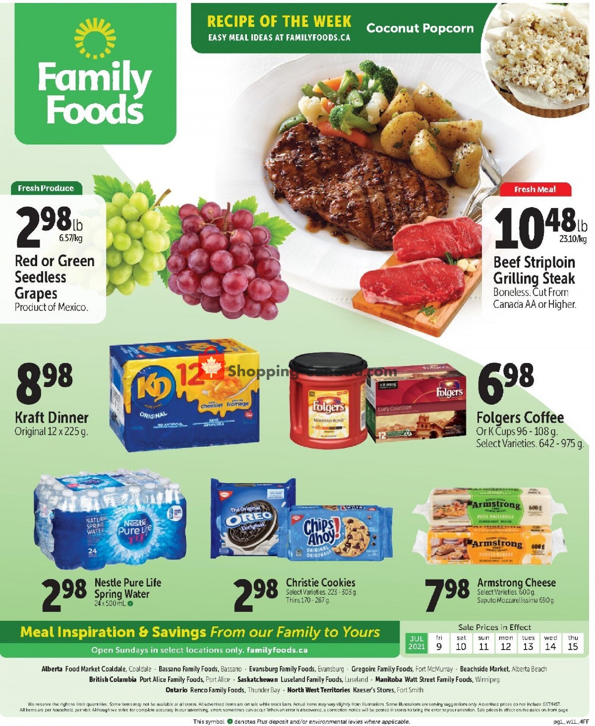 Family Foods flyer from Friday July 9, 2021 to Thursday July 15, 2021 - page 1
